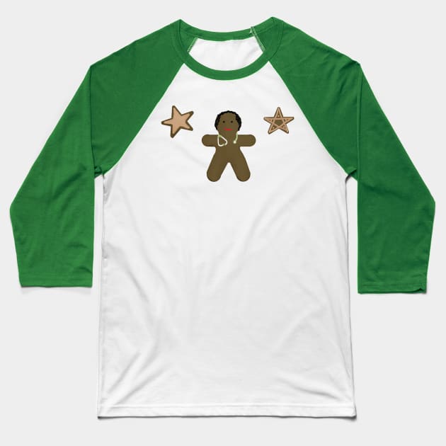 Gingerbread Doctor Baseball T-Shirt by LochNestFarm